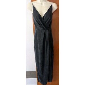 Olcay Gulsen Dress New York 100% Silk Wrap Women's Size Small Black